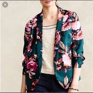 Anthropologie Floral Blazer